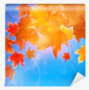 Delicate Autumn Sun With Glare On Blue Sky - Delicate