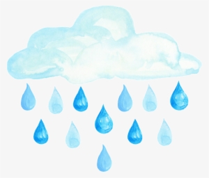 Hand Drawn A Raining Cloud Png Transparent Material - Portable Network Graphics
