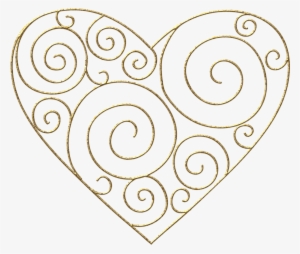 Gold Line Heart Clipart