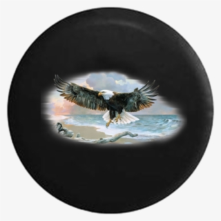 American Eagle Landing On Driftwood Tire Cover