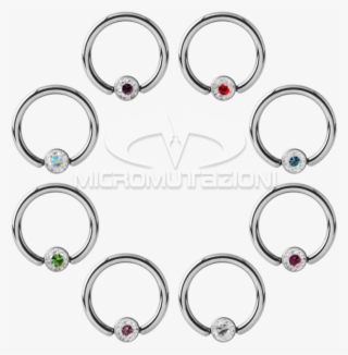Titanium Crystal Flat Bcr For Upper Lip Smiley Piercing