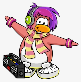 Svg Black And White Boombox Clipart Classic - Club Penguin Funny