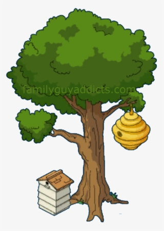 Cartoon Tree With Beehive