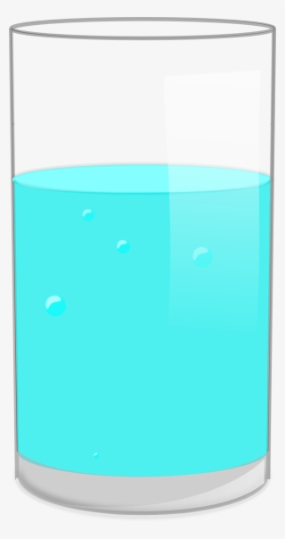 Water Glass Half Full Bubbles - Vector Graphics
