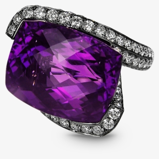 Heart Amethyst Diamond Ring