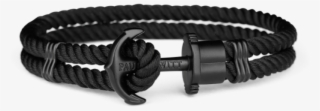 Paul Hewitt Phrep Black Nylon Anchor 19cm Bracelet - Paul Hewitt Anchor Bracelet Black