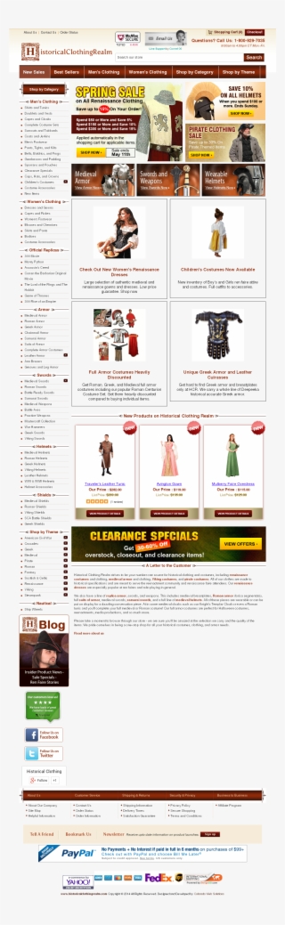 Historical Clothing Realm Competitors, Revenue And
