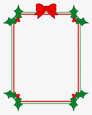 Holly Clipart Border Rainbow - Transparent Background Christmas Border