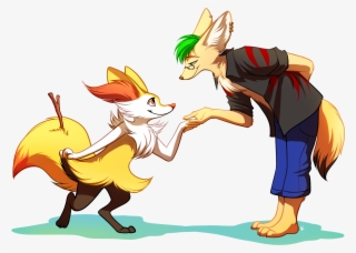Flying Fennec Foxes By Mrduhast - Braixen And Trainer Love