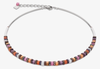Necklace Haematite & Rhinestone Orange-rose - Coeur De Lion Collier Hämatit & Strass Multicolor