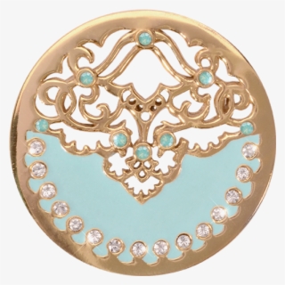 Nikki Lissoni Blue Velvet Medium Gold Plated Coin - Nikki Lissoni Blue Velvet Gold Plate Medium Coin