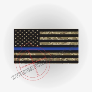 Back The Blue Decal - Camo Thin Blue Line Flag