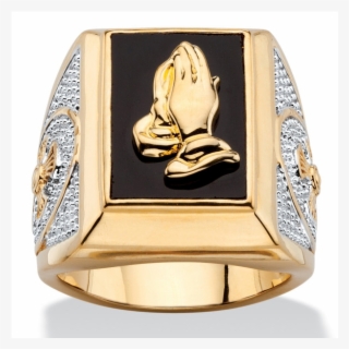 Seta Men's Black Onyx 14k Gold Plated Ring - Hand Ring Images Man Gold