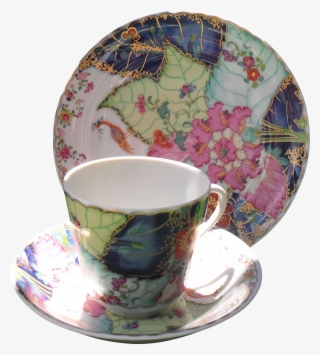 Mottahedeh Tobacco Leaf Pattern Teacup And Saucer And - Mottahedeh Tobacco Leaf Large Leaf Dish