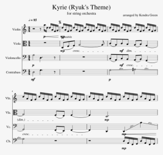Kyrie Sheet Music For Violin, Viola, Cello, Contrabass - Violin