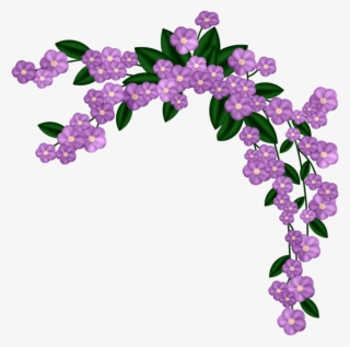 Photo Free, Eq - Flower Corner Border Purple Png