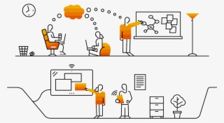 Illustration Of Colleagues Collaborating To Solve A - Collaborative Working Environment