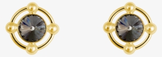 Ioaku Atom Earrings Studs Gold Smoke