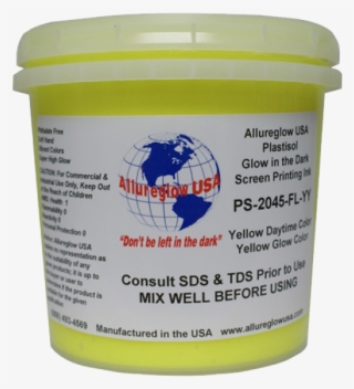 Allureglow Plastisol Ink Glow In The Dark Yellow/ Yellow - Photoluminescent Screen Printing Ink