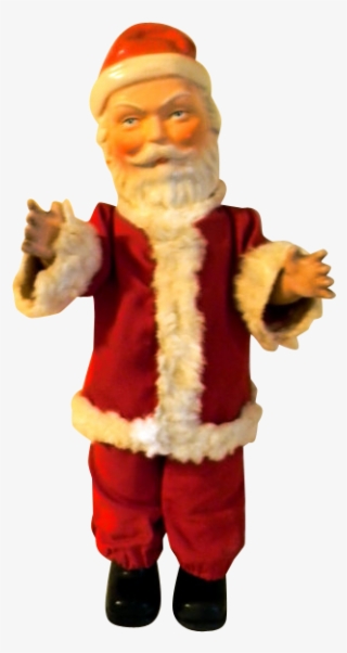 40's All Composition Santa Claus Doll From Front - Antique Santa Claus Doll