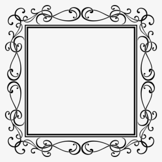 Picture Frames Flower Line Art - White