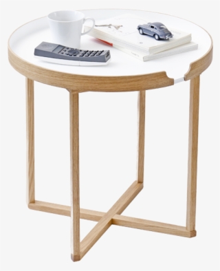 Wireworks Damien Side Table Round White - Round White Tray Table