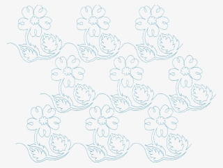 Continuous Single Line Quilting Flowers 6×10 - Line Art