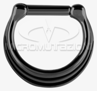 Black Steel Septum Clicker 3 Rings Concave Shape Septum - Steel