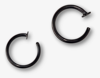 Png Black And White Library Pvd Black Steel Open Ring - Earrings