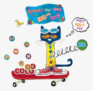 Tcr62384 Pete The Cat 100 Groovy Days Of School Bulletin - Pete The Cat 100 Days Of School