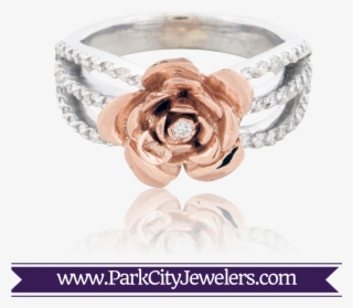Rose Inspired Ring With Diamond Accents