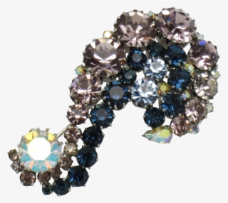 Made In Austria Rhinestone Question Mark Brooch - Rhinestone