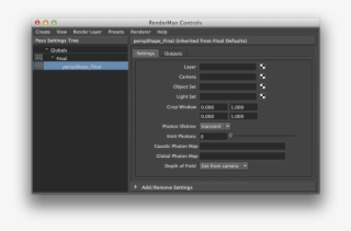 Images/passsettings - Renderman Maya Settings