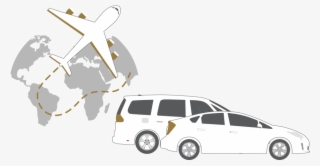 Gatwick Airport - World Map Wall Grey