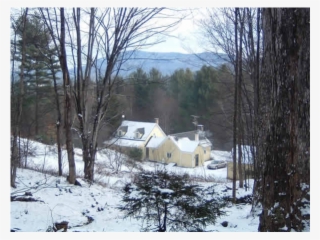 Old Farm House At The End Of A Dirt Road - Snow