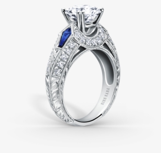 Ss6637-r Up - Kirk Kara Charlotte Kite Cut Blue Sapphire Diamond