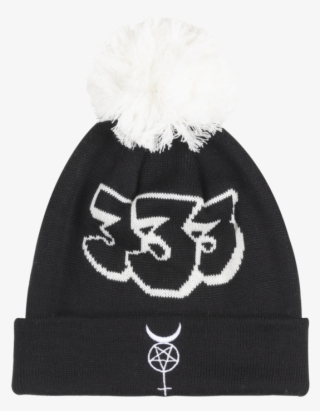 Black Scale Pentavenus 333 Knit Pom Beanie Hat Blvvck