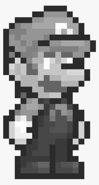 Black And White Mario - Pixel Art Mario Boomerang