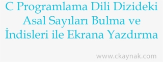 C Programlama Dili Dizideki Asal Sayıları Bulma - Printing