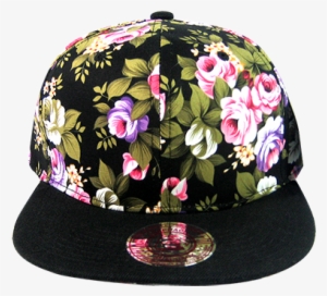 Black Rose Floral Snapback