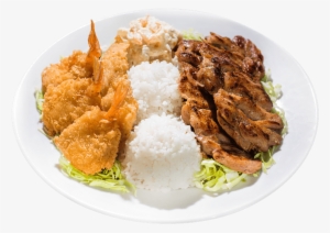 Fried Shrimp And Fish Fillet With Chicken, Two Scoops - Rice Fish Png