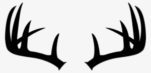 Black Silhouette Of Deer - Antlers Clipart