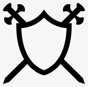 Shield With Two Swords In Cross Comments - Shield And Sword Svg