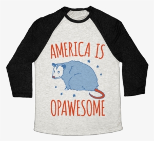 America Is Opawesome Parody Baseball Tee - Llama Sucy