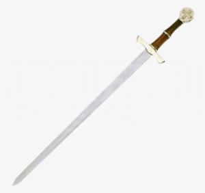 Medieval Crossed Swords Png Brass Hilt Crusader Sword - Bastard Sword
