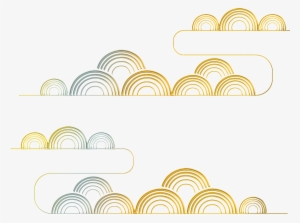 Simple And Stylish Half Circle Transparent Illustration - Chinoiserie