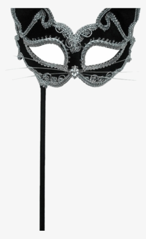 Cat Mask On Stick - Mask With Stick