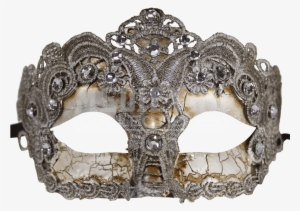 Kayso Women's Brocade Lace Masquerade Mask, Silver