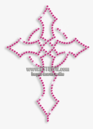 Pink Cross Heat Press Rhinestud Iron-on Transfer - Cross