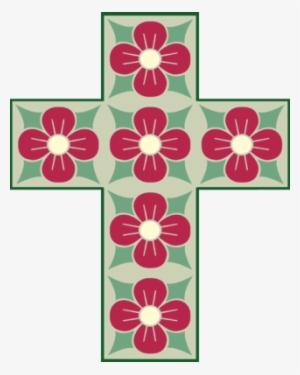 Image Pattern Cross Christart - Flower Cross Clipart